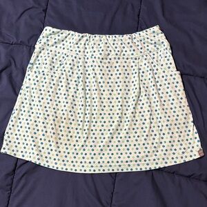 Title Nine T9 Polka Dot Circle Skirt — Light Green with Teal and Light Blue Dots